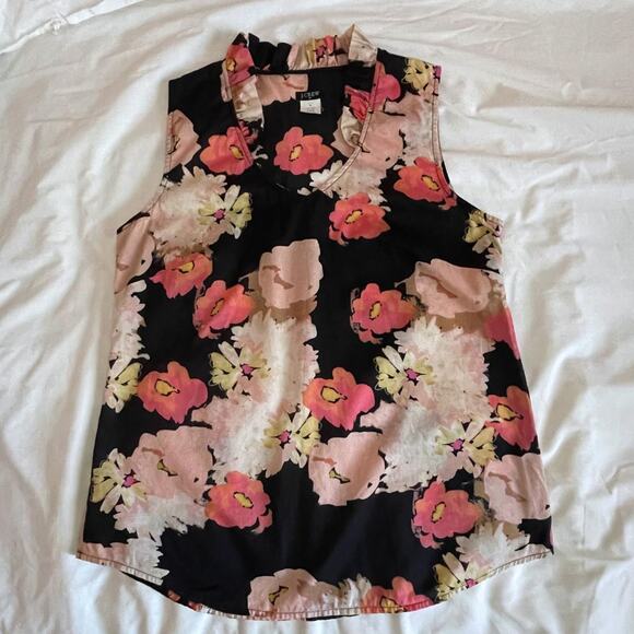 J.Crew Multi Floral Sleeveless Blouse Womens Size 6 - Picture 2 of 7